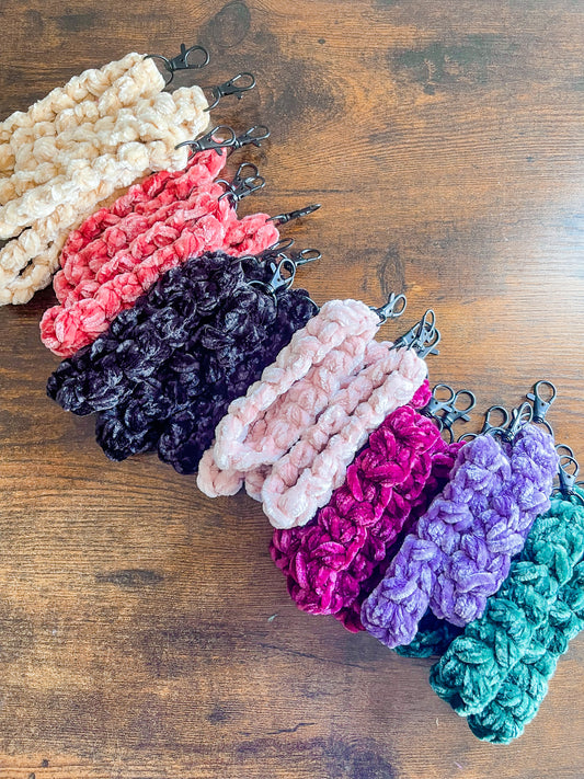 Velvet Crochet Wristlet